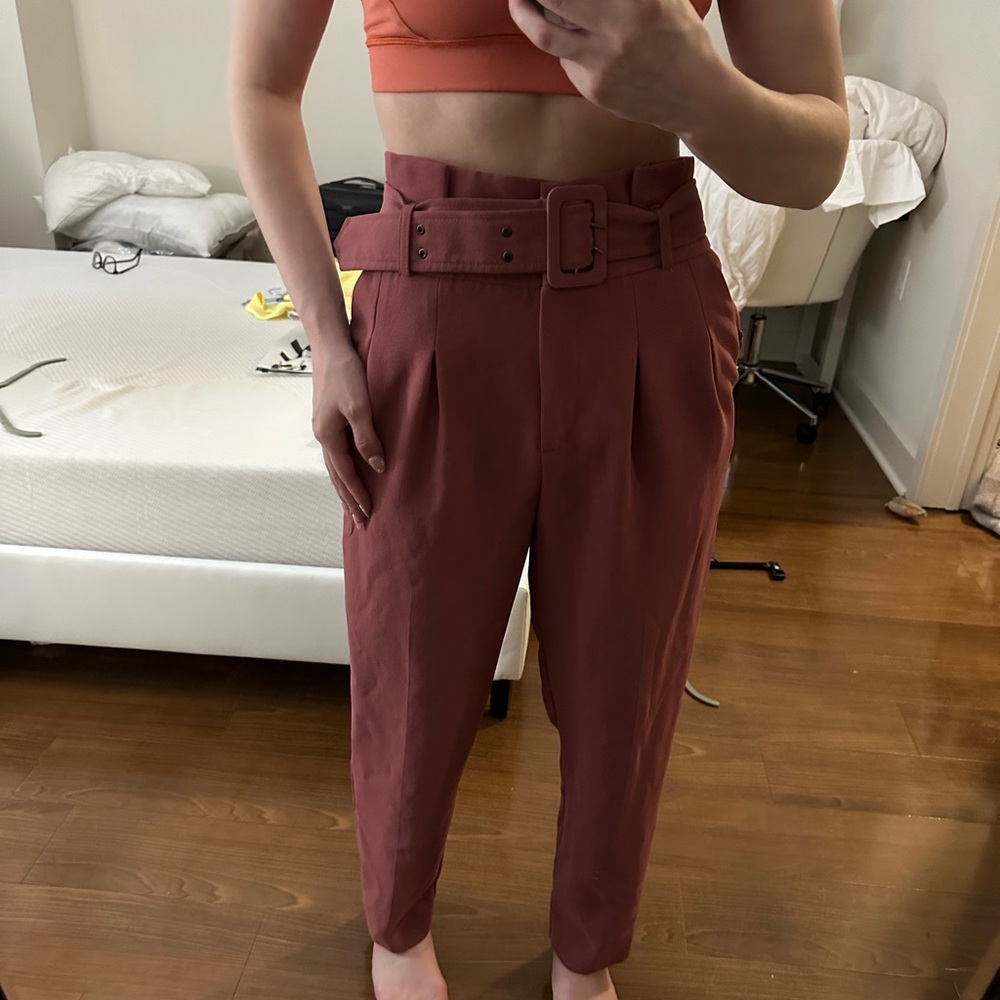 Topshop Belted Peg Pants flowy work pants